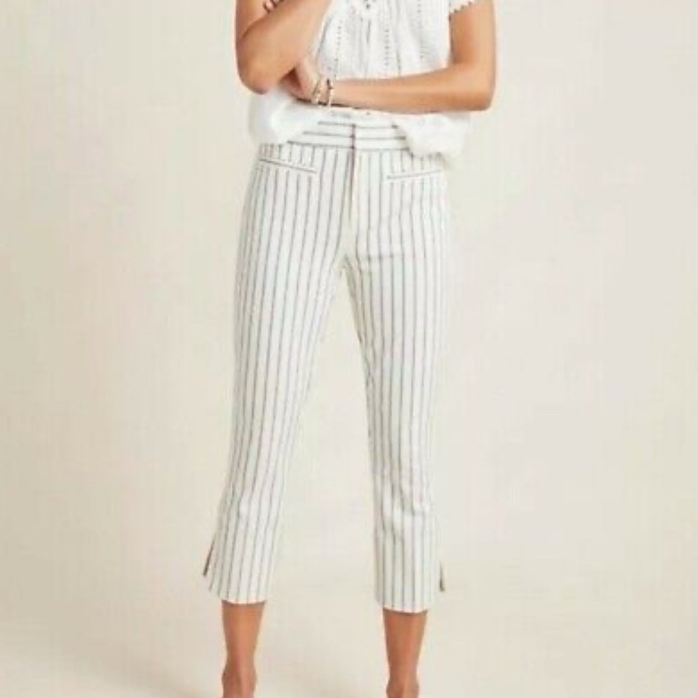 Anthropologie The Essential Striped Cropped Pants - Picture 2 of 13